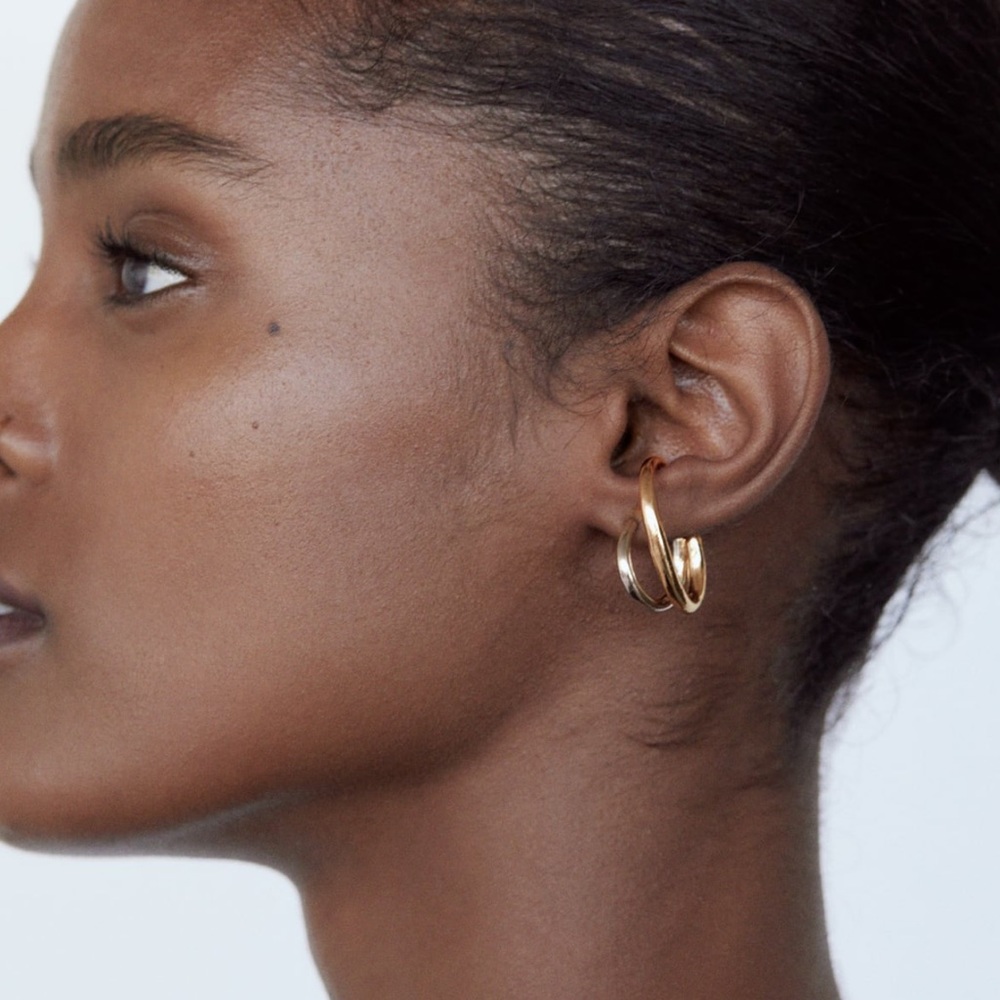 Double hoop earrings - Picture 2 of 4